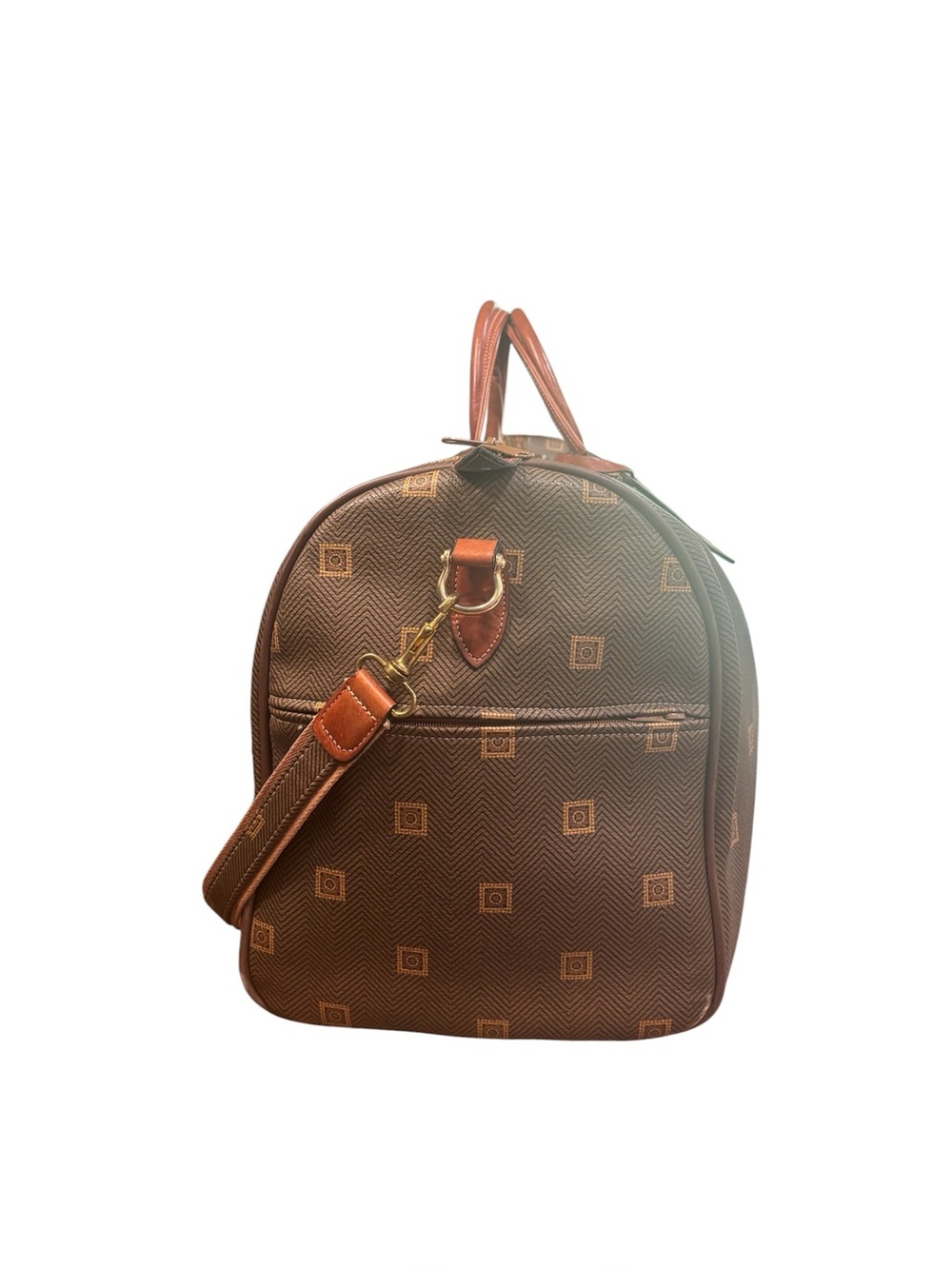 Texier seduction vintage 80s/90s leather trimmed duffle weekender bag - Picture 4 of 17